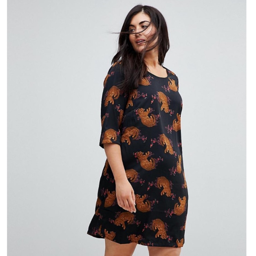 Junarose Leopard Placement Print Shift Dress